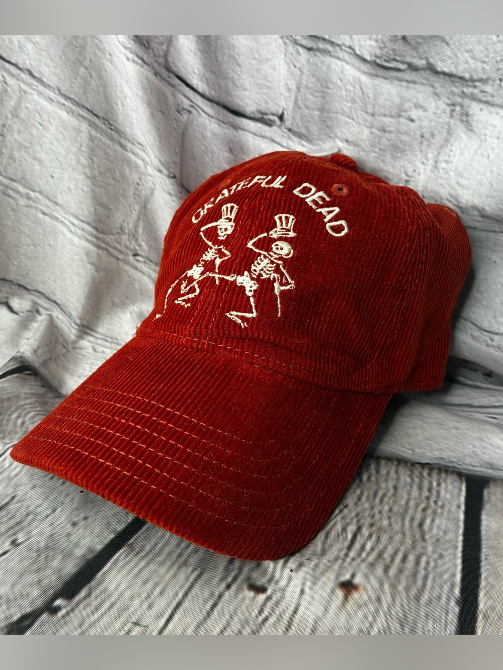 NWOT Grateful Dead Rust Burnt Orange Corduroy Fall Halloween Baseball Hat Cap